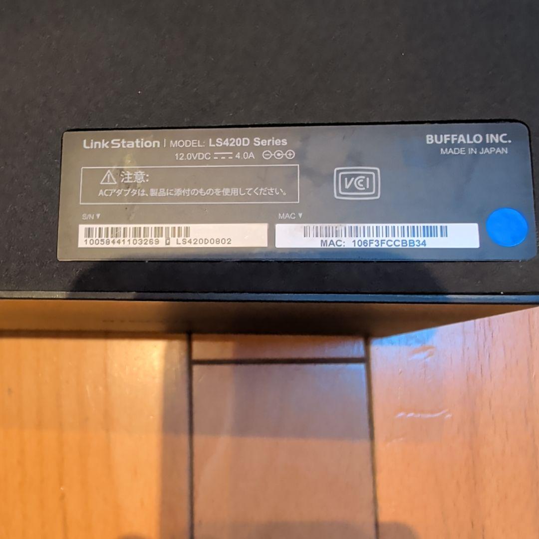 バッファロー NAS 8TB(4TB×2)　　　LS420D0802