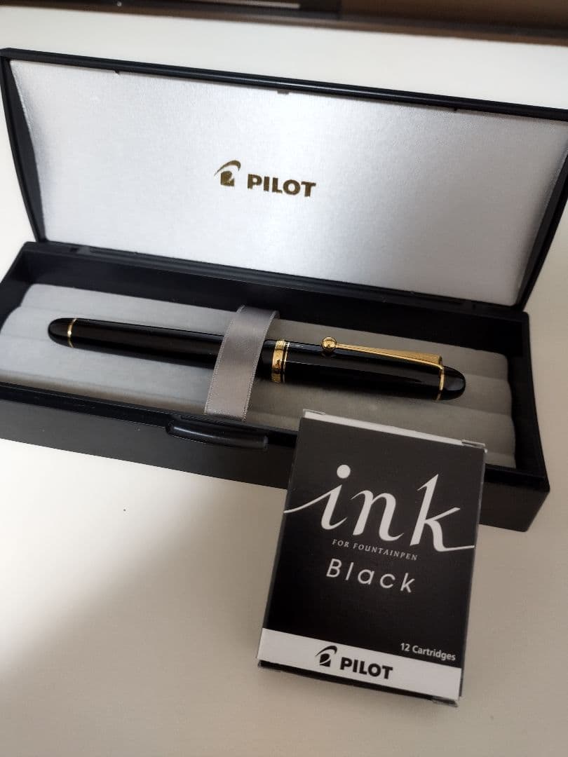 PILOT CUSTOM74 万年筆 ブラック インクカートリッジ10本付き