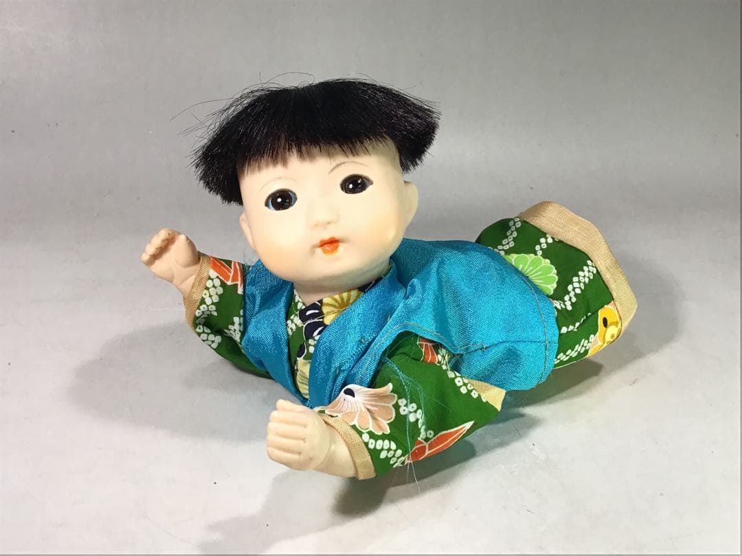 昭和レトロ ソフビ 市松人形 稚児 日本人形 郷土玩具 ミニチュア ドール 玩具