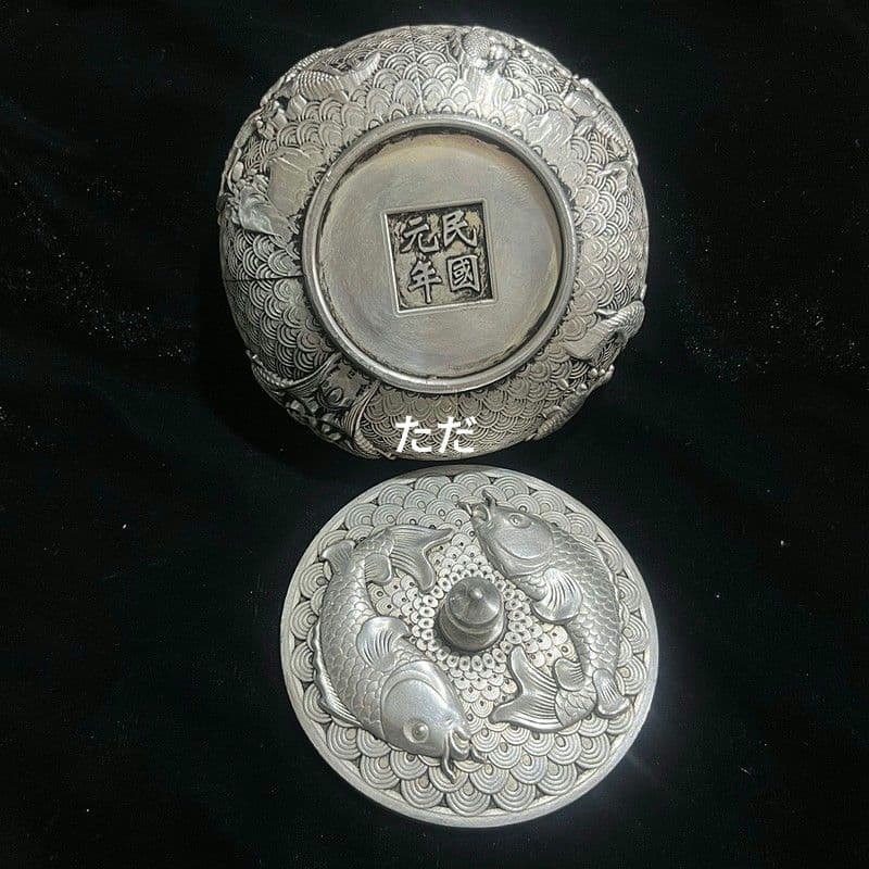 双魚香炉 薫香炉 双魚灰皿 銅製品 工芸品 置物