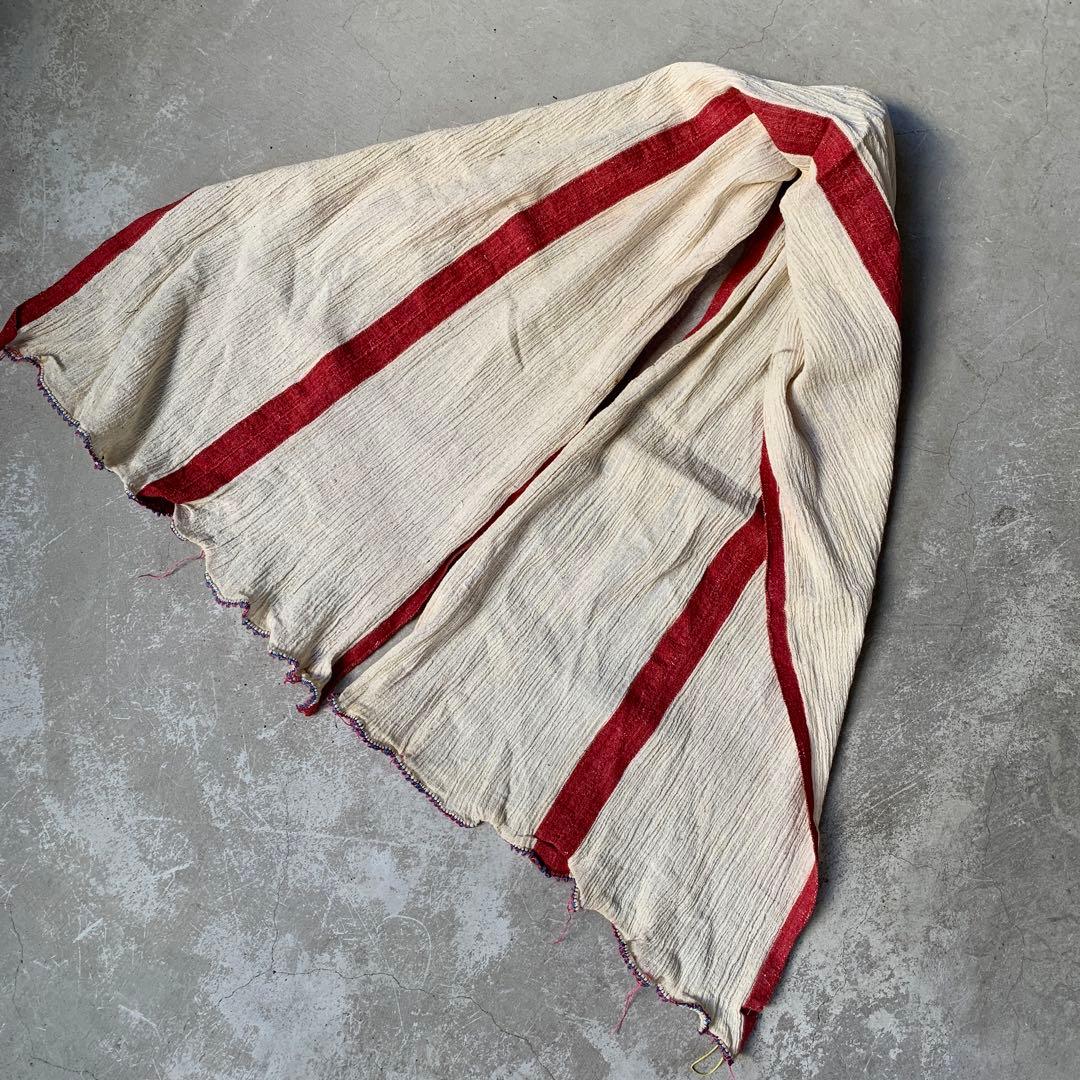 希少　トルコ　antique ストール  タオル　赤ライン