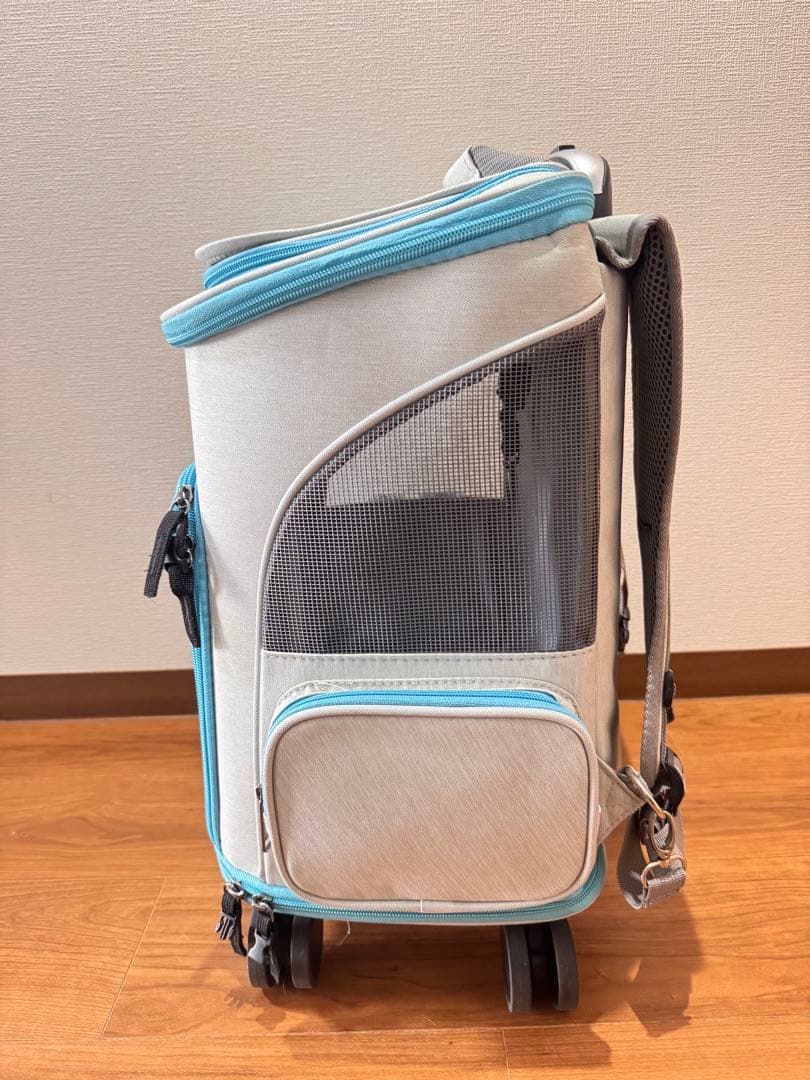 犬用キャリーバッグ グレーと水色