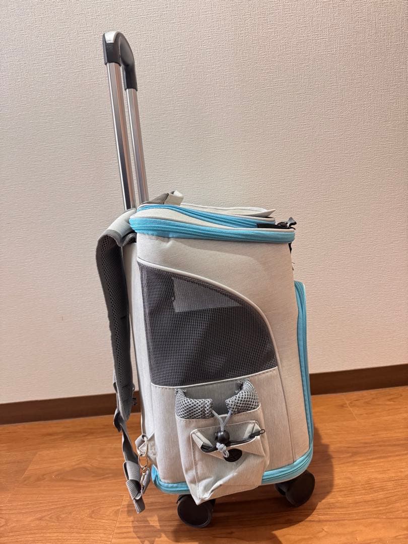 犬用キャリーバッグ グレーと水色