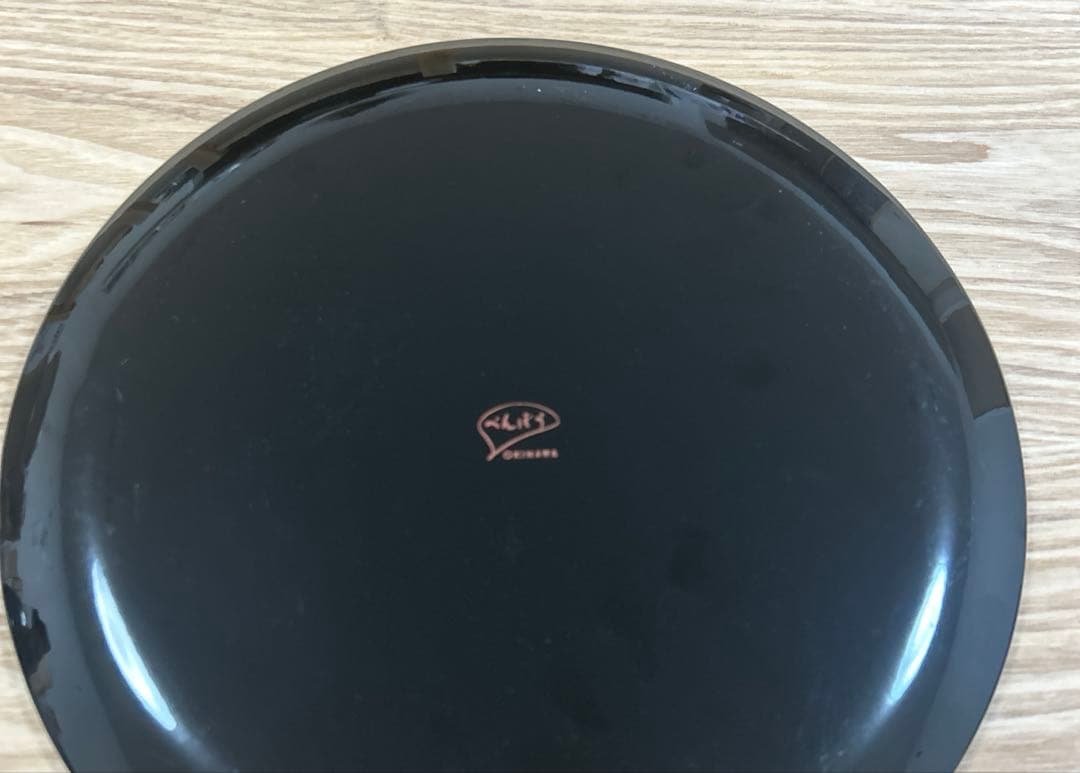 希少　沖縄　琉球漆器　紅房　べんぼう　黒漆　ハイビスカス柄　丸盆　銘々皿５枚