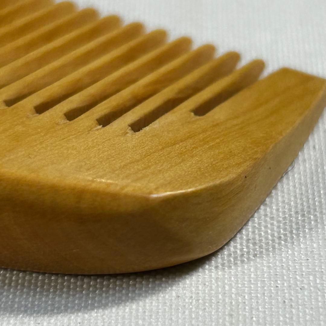 純つげ　本柘植　ツゲ　解き櫛　クシ　中荒　未使用　椿油仕上げ　16.5cm