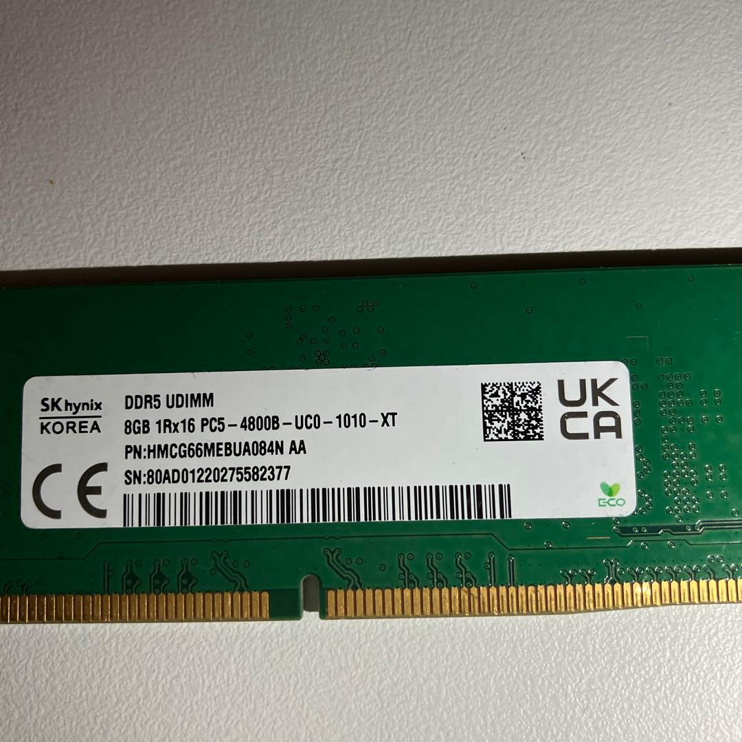 メモリー SK hynix DDR5-4800 PC5-38400 UDIMM 8GB