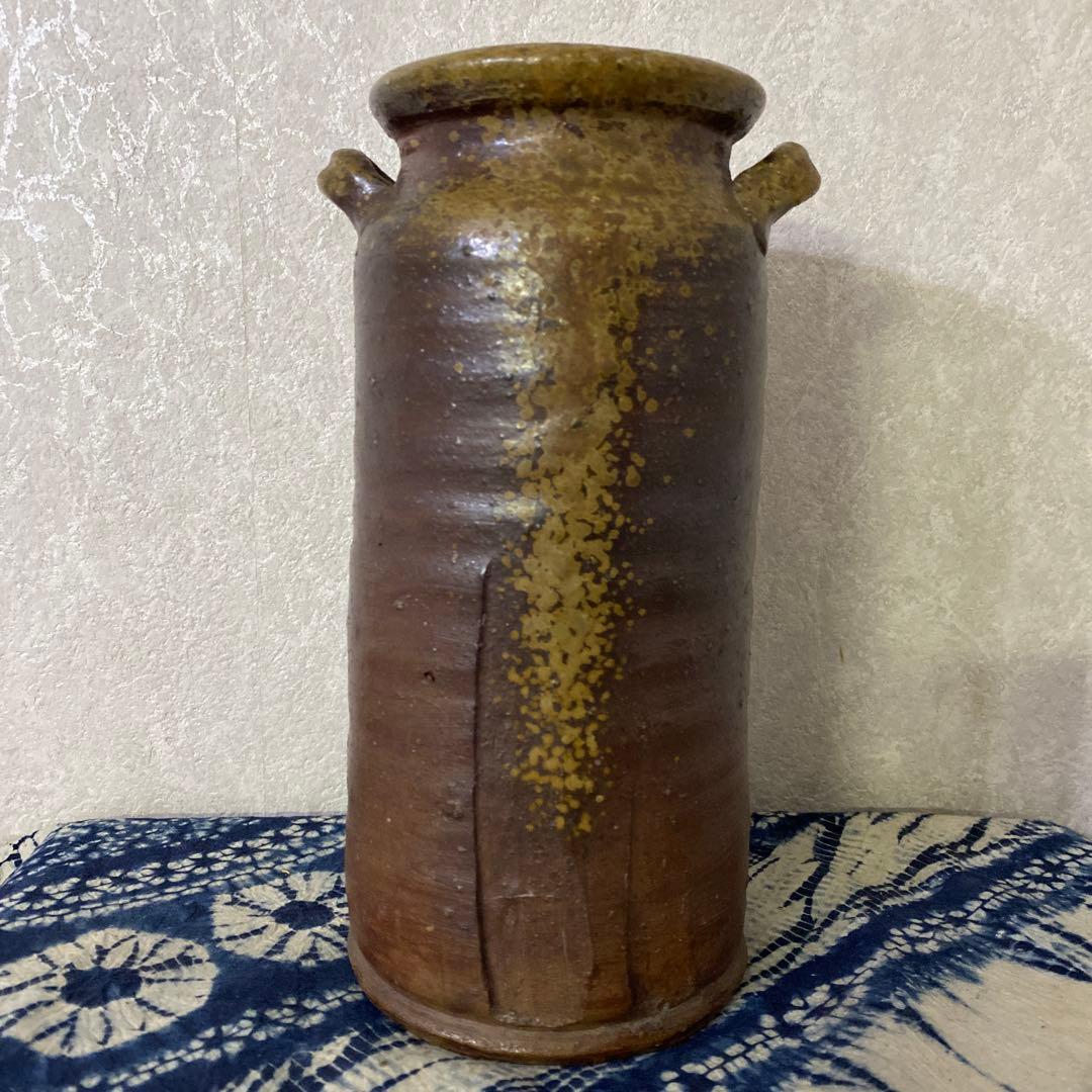 人間国宝　金重陶陽　備前　花瓶