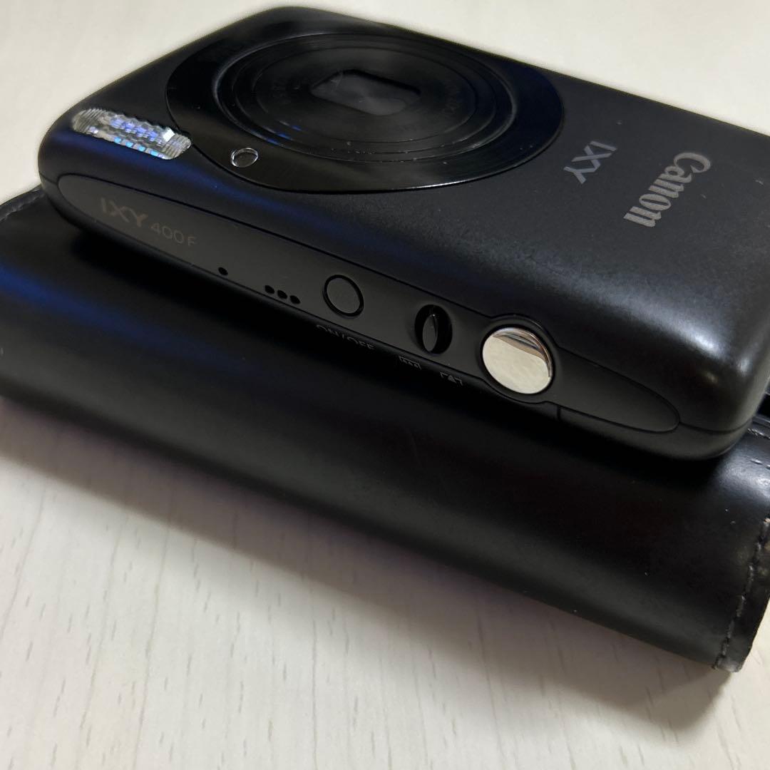Canon IXY 400F ブラック フルセット｜純正レザーケース＆USB付