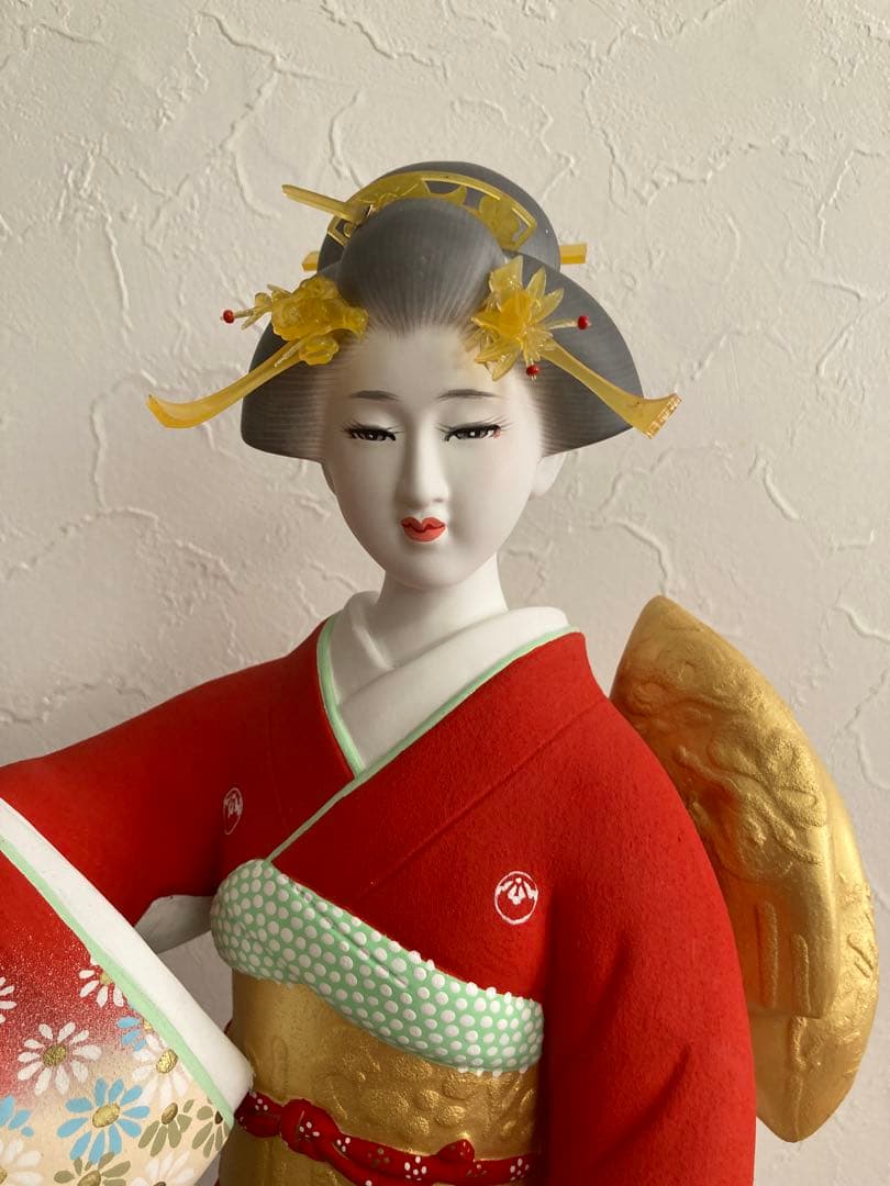 上村松園　序の舞　博多人形　大型　献寿作　ガラスケース付き