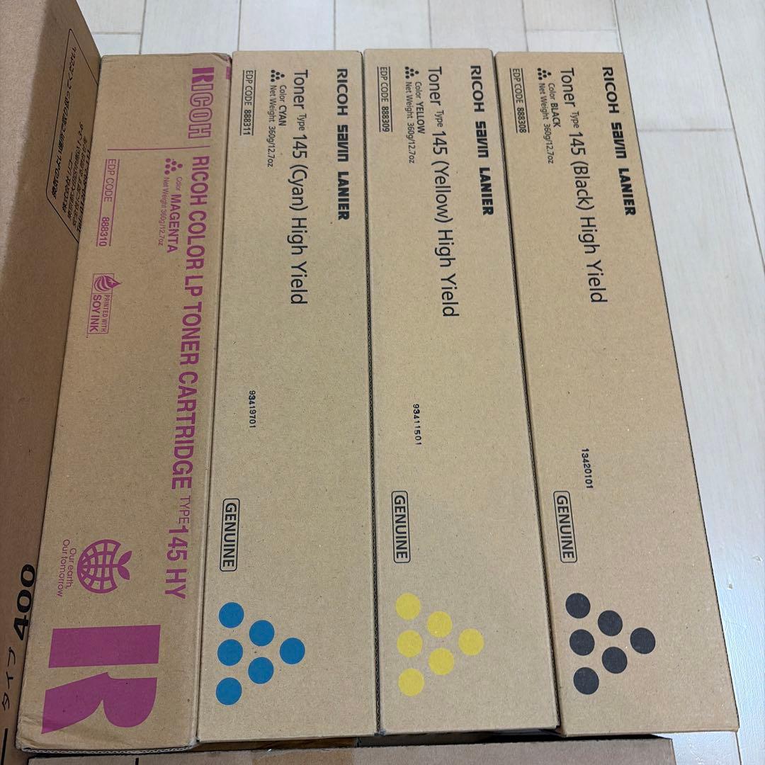 RICOH タイプ400 感光体カラー　トナー4色セット　純正品