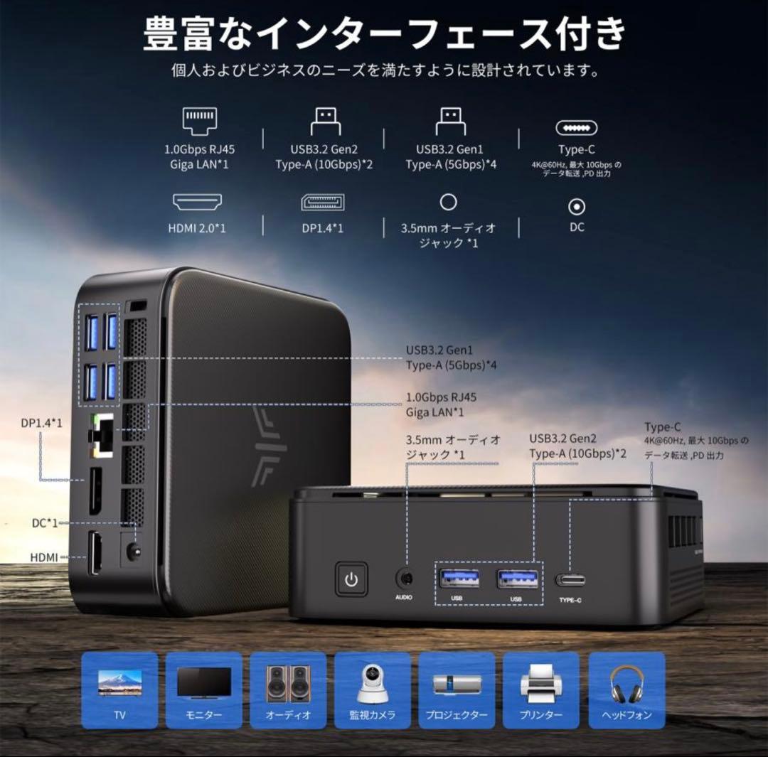 [新品未開封］NIPOGIミニpc ryzen AMD Ryzen5 7430U