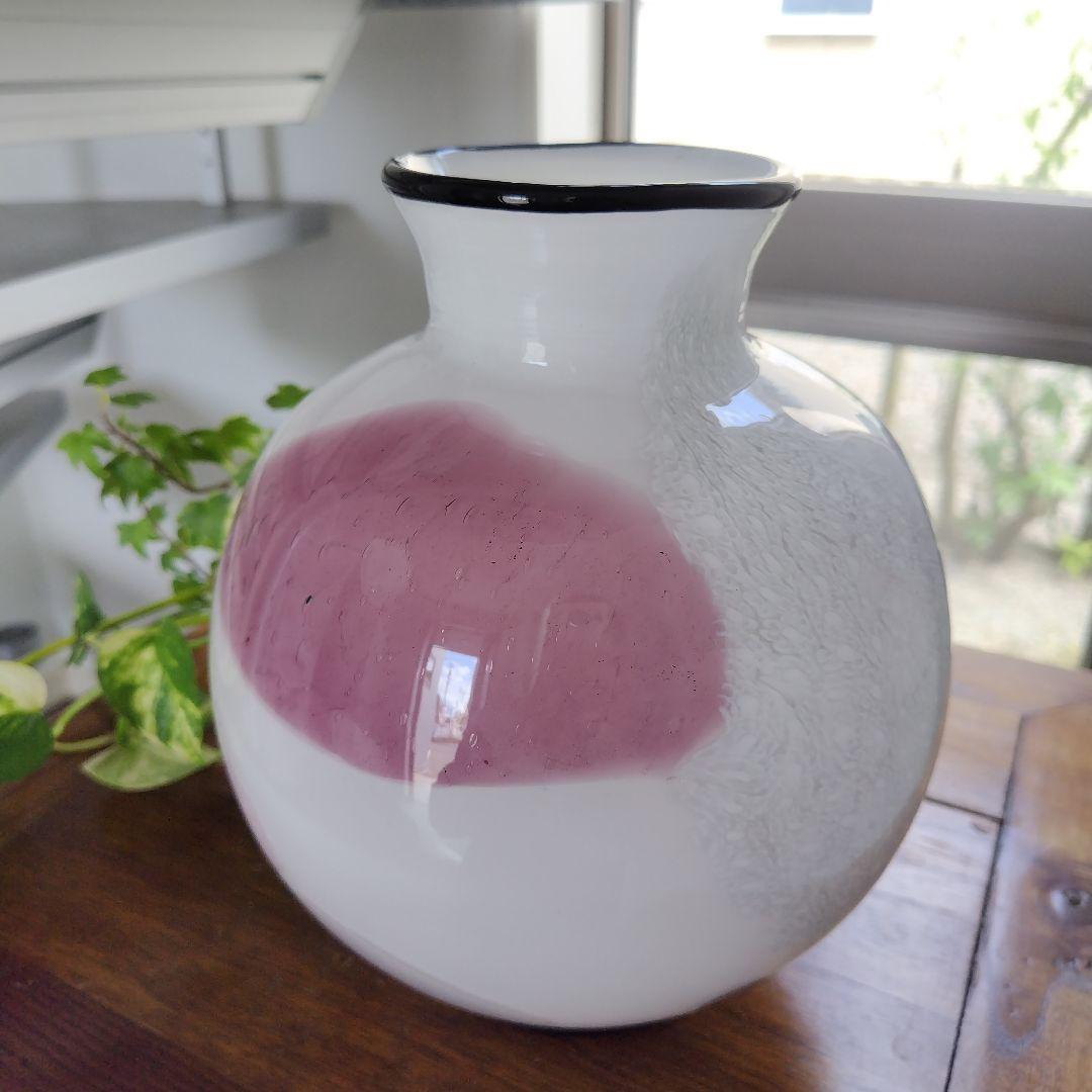 【海外骨董】美品！桜柄アンティークベネチアングラス murano フラワーベース