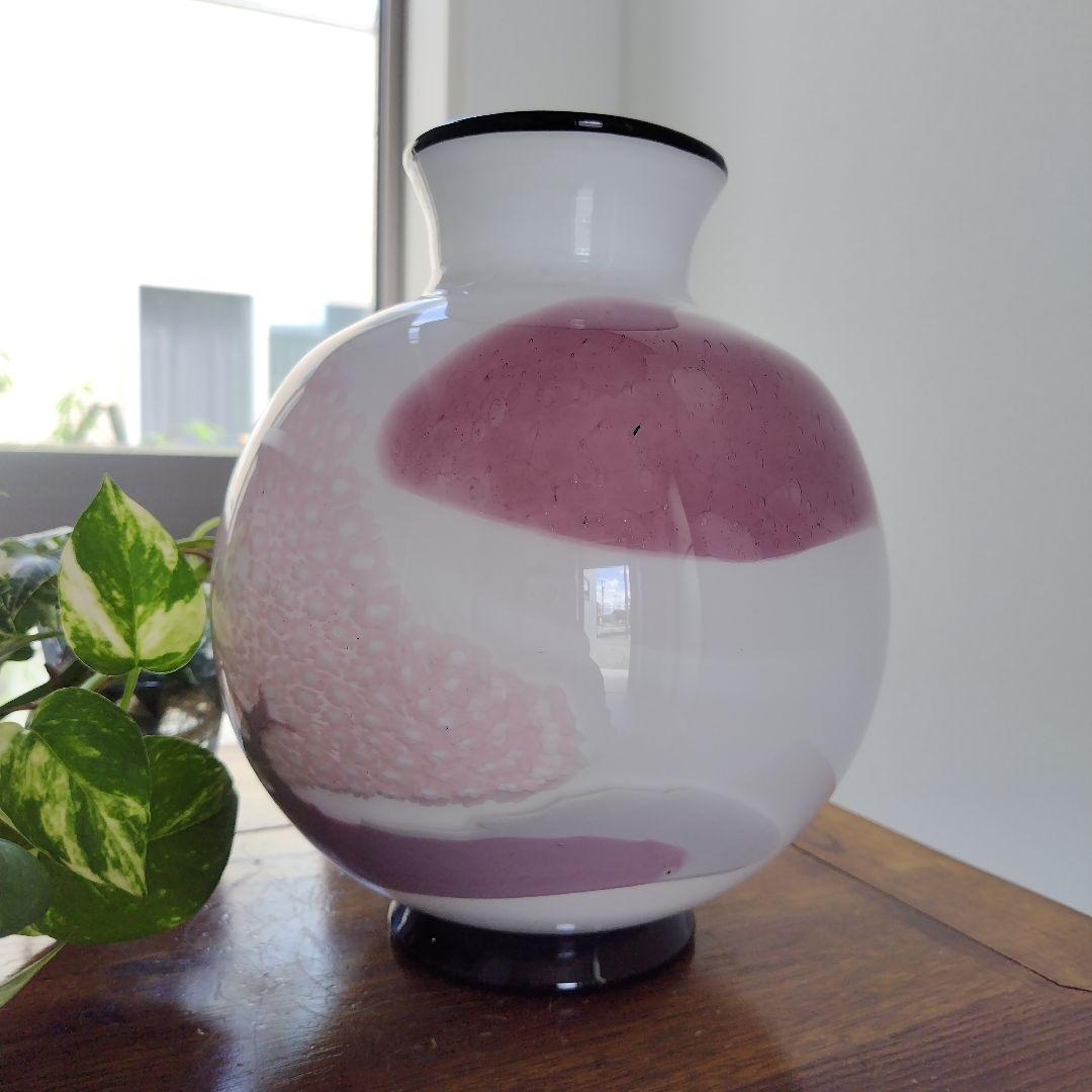 【海外骨董】美品！桜柄アンティークベネチアングラス murano フラワーベース