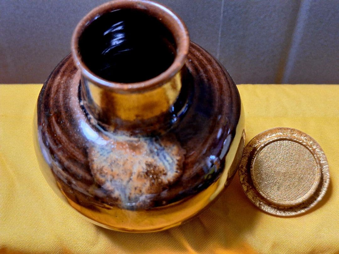 未使用！茶道具　京焼　丸壷茶入平安「万代草山造」仕覆 茶器 茶入 裏千家　共箱