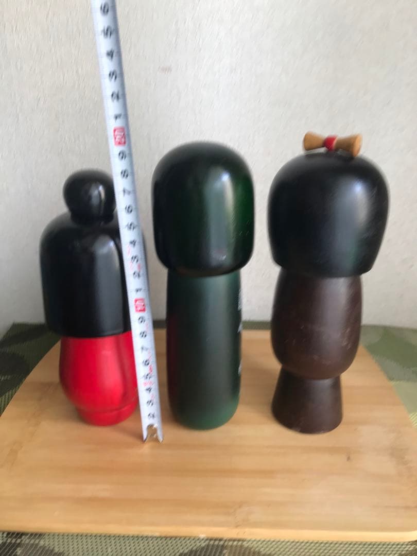 伝統的な木製こけし人形3体セット