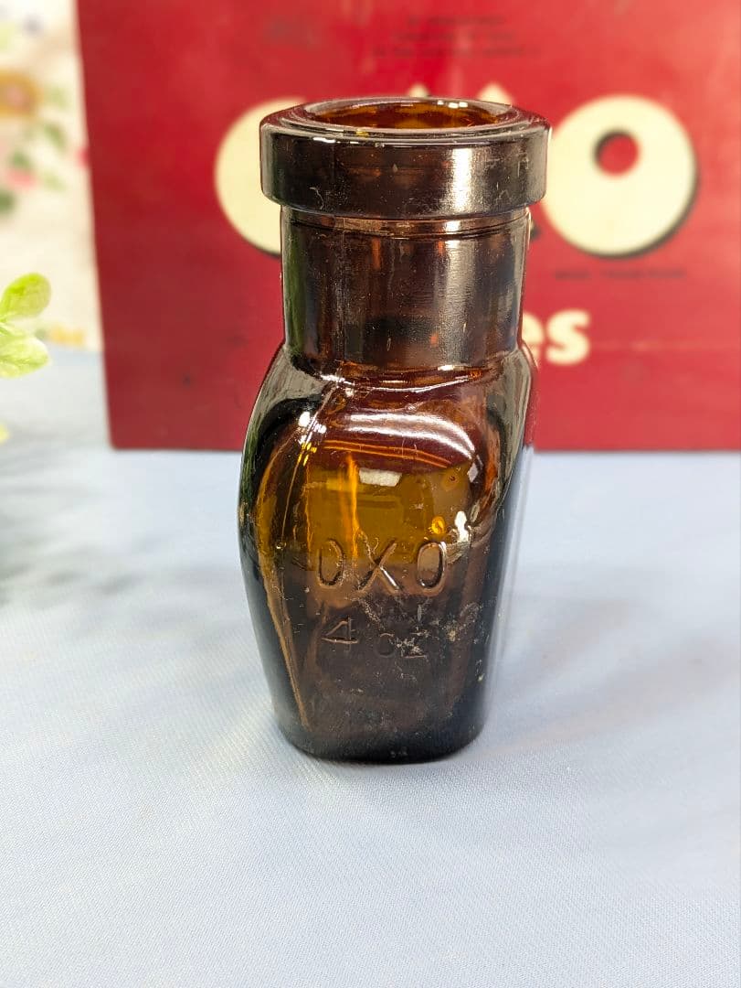 イギリス アンティーク oxo 缶 大小２個oxoボトル oxoスプーン セット