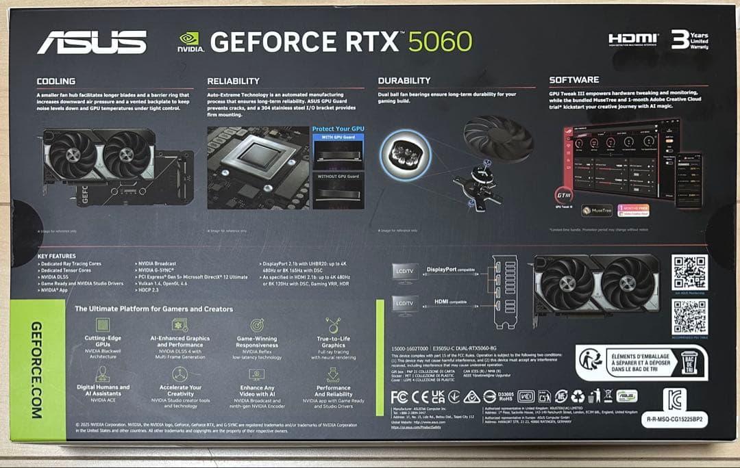 グラフィックボード・グラボ・ビデオカード Asus RTX 5060 8GB DUAL