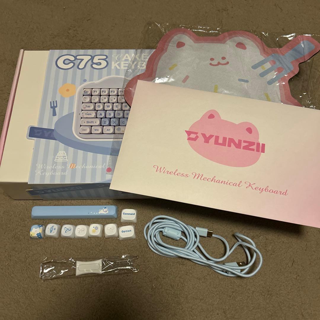 YUNZII C75 メカニカルキーボード ブルー ミルクV2スイッチ