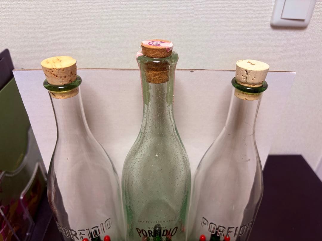 【空瓶】新旧ボトル3本セットポルフィディオ スーパーハリスコ・アネホ サボテン入