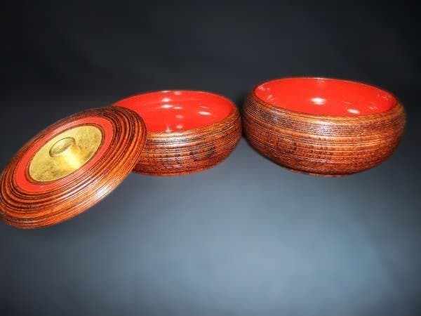 平安象彦 冨久重 二段重 金箔 本漆器 天然木 茶道具 未使用 共箱
