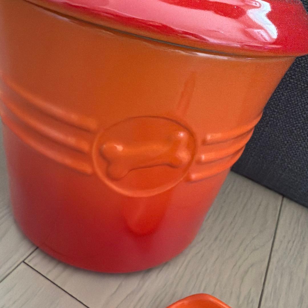 LE CREUSET フードストッカー オレンジと赤