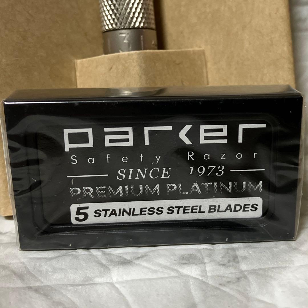 parkerT字カミソリメンズ両刃剃刀 マイルド深剃りもできる5段階の調整可能…