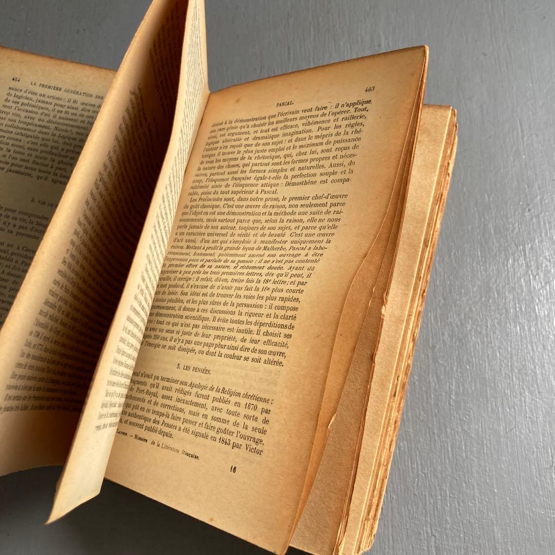 フランス 朽ちた大きめや分厚めの古書 洋書 アンティーク 4冊 ディスプレイ