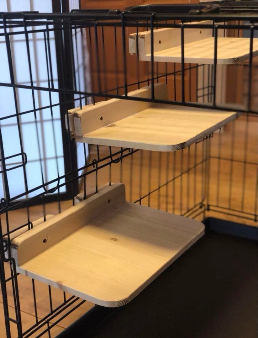 キャットケージ用ステップ木製手作り　3枚