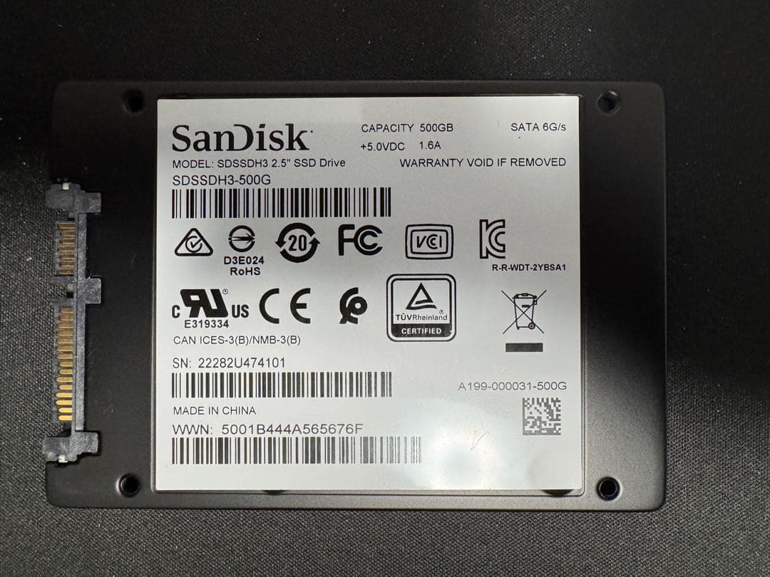 内蔵型SSD SanDisk Ultra 3D SSD 500GB SATA 6Gb/s
