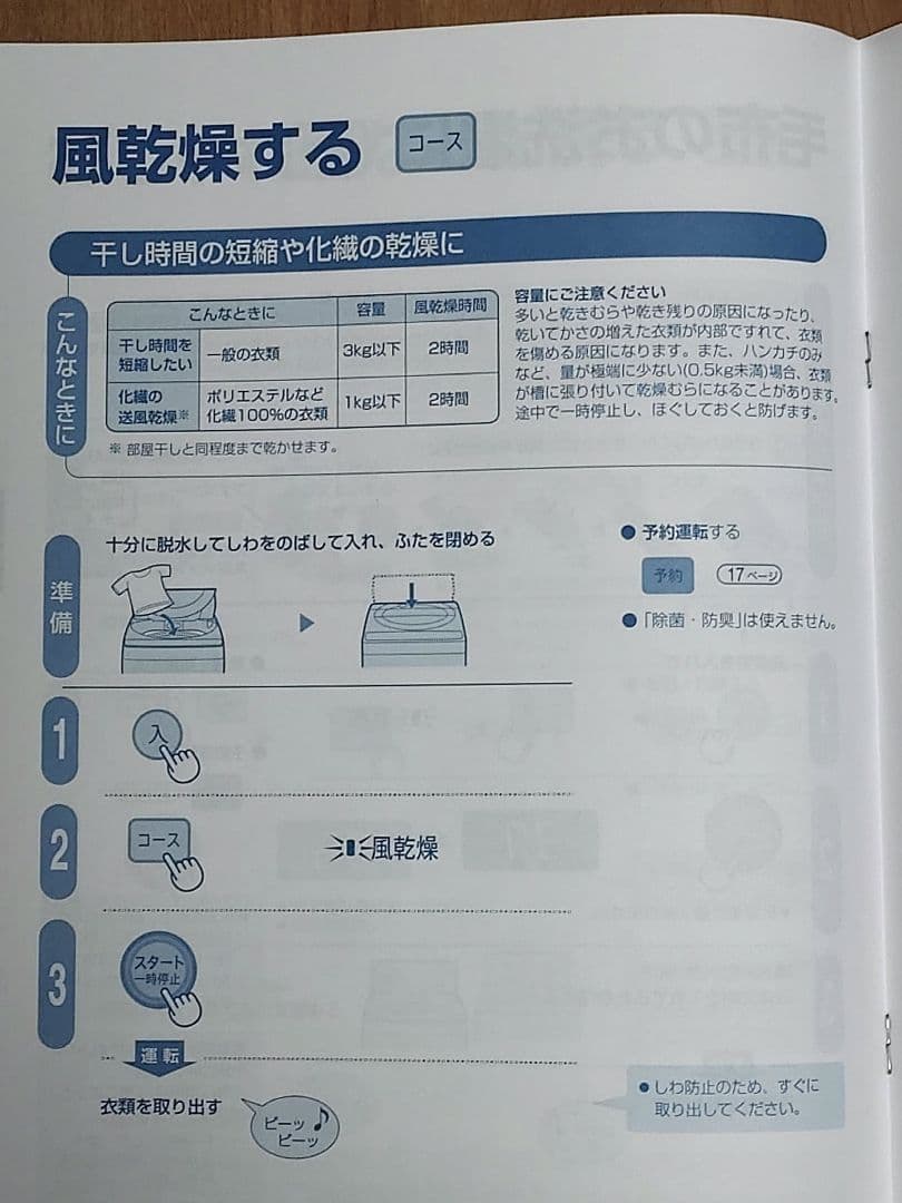 シャープ乾燥機能付き全自動洗濯機ES-GE55N/5.5kg説明書付2014年製