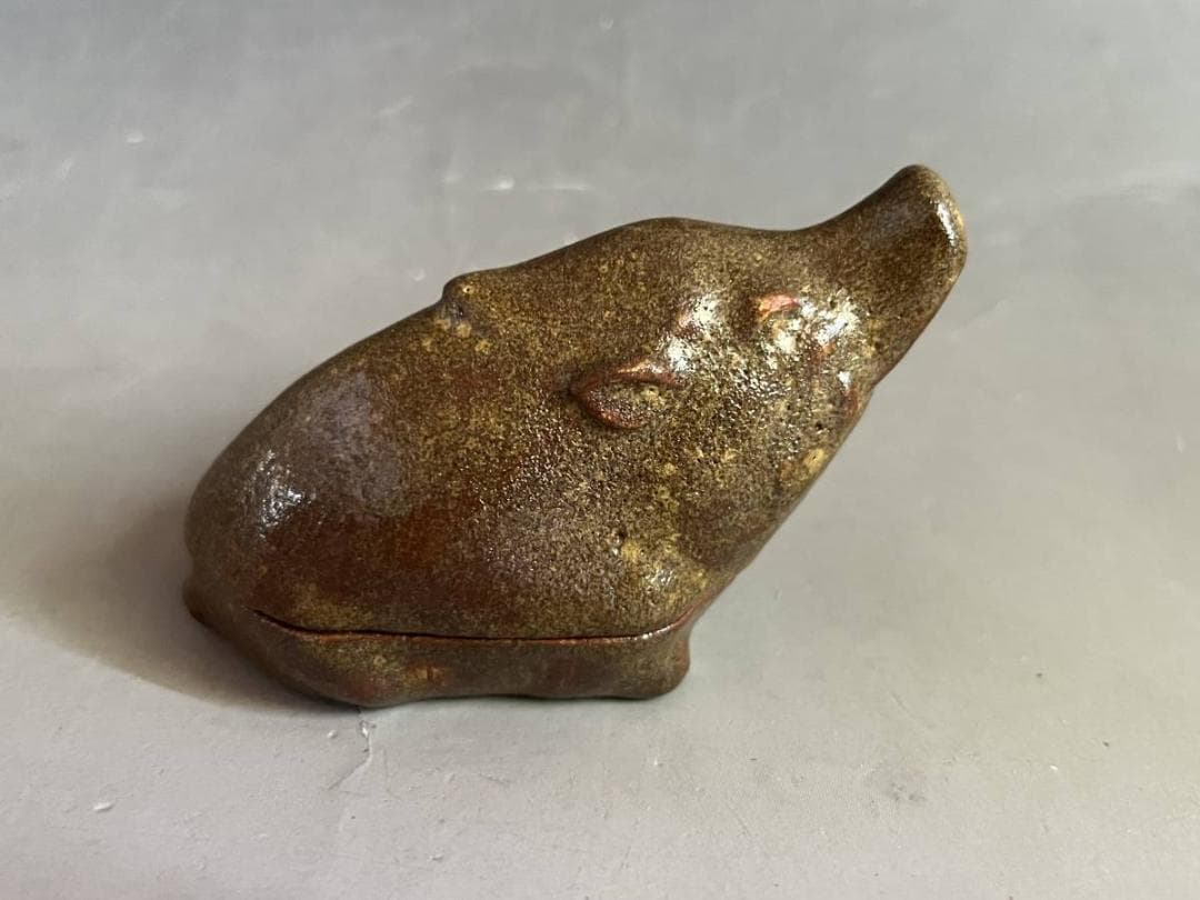 香合■猪 長楽造 亥こうごう 古備前 共箱 古いお茶道具 古美術 時代物 骨董■