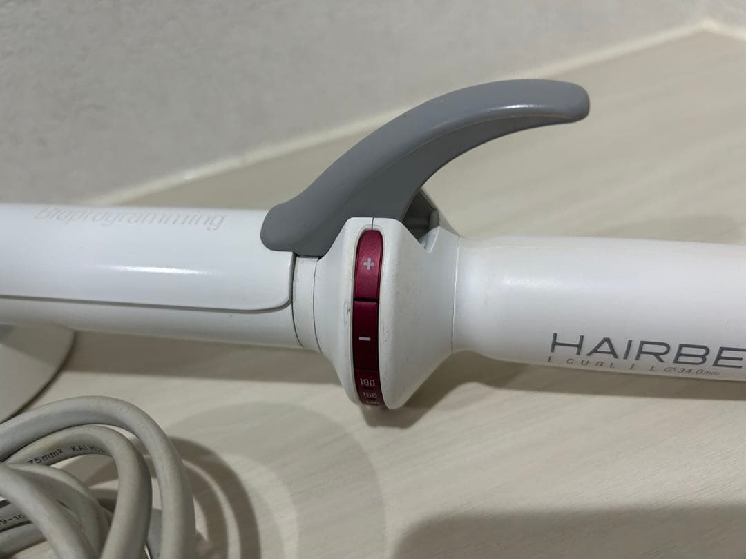 HAIRBEAURON カールアイロン ホワイト 約34mm