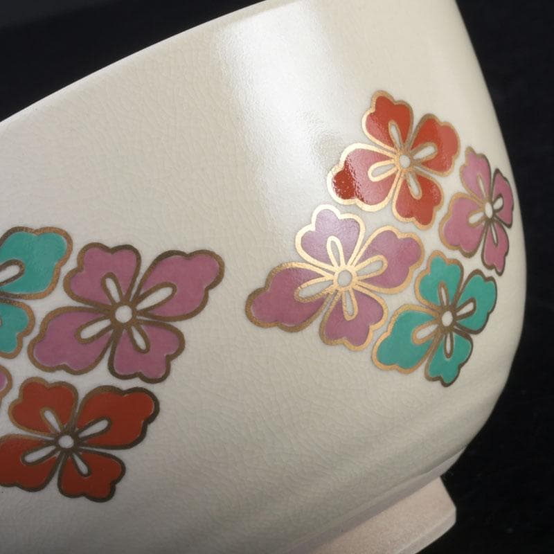茶道具　京焼　加賀瑞山造　色絵金彩　花文　数茶碗　五客　N　9915