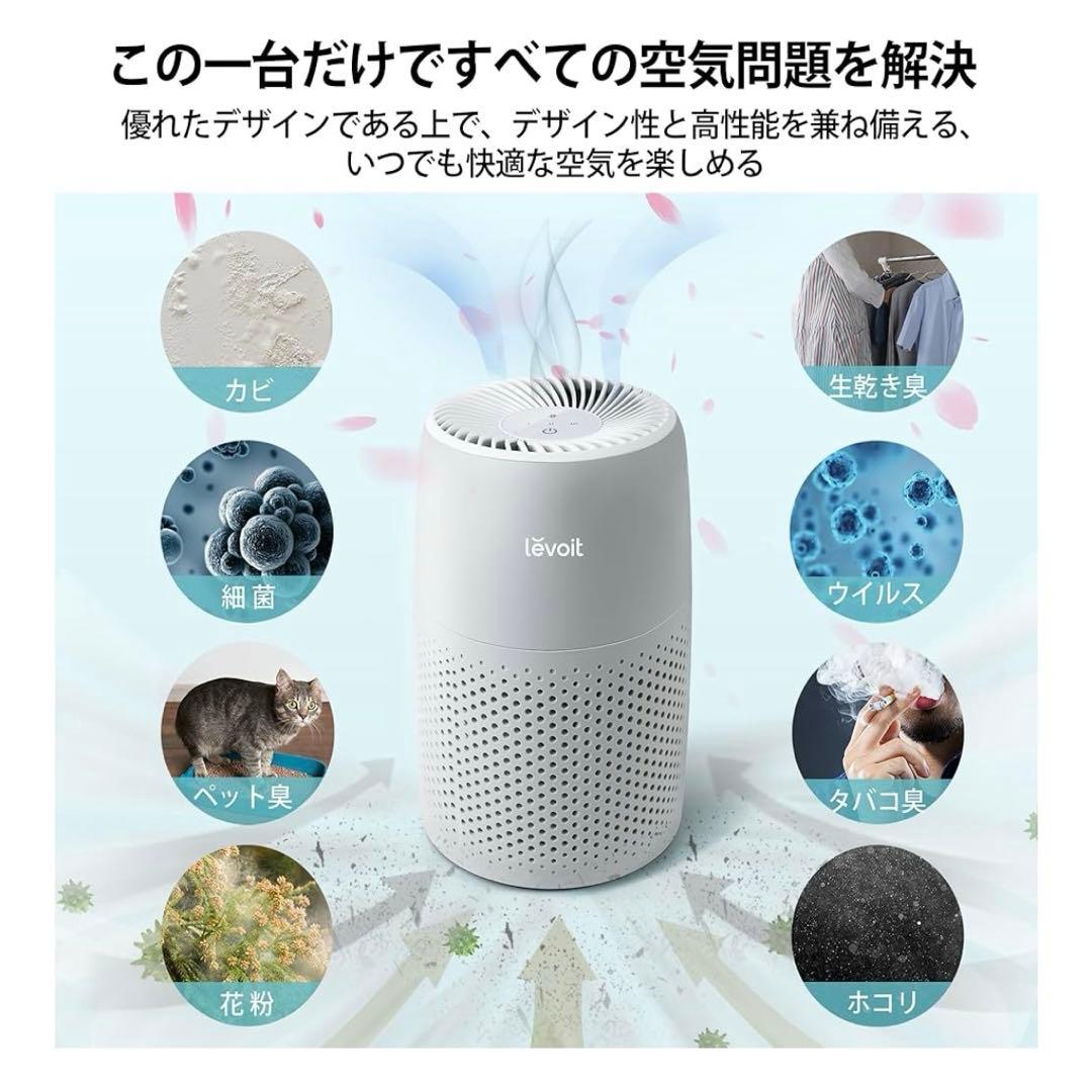 Levoit Core Mini 空気清浄機 12畳 花粉 脱臭 静音 グレー
