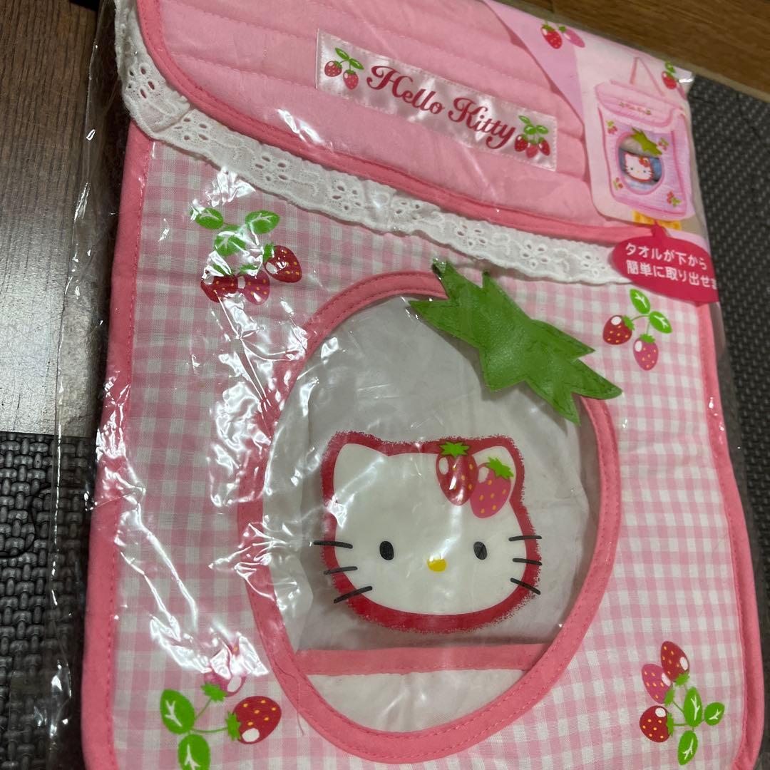 未開封♪ サンリオ　ハローキティ レトロ タオルストッカー　レア　いちご柄