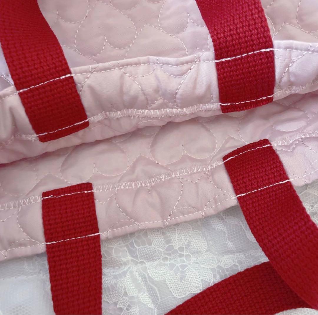 レッスンバッグ.体操服入れ.上靴袋3点セット♡ハート柄キルティングくすみピンク