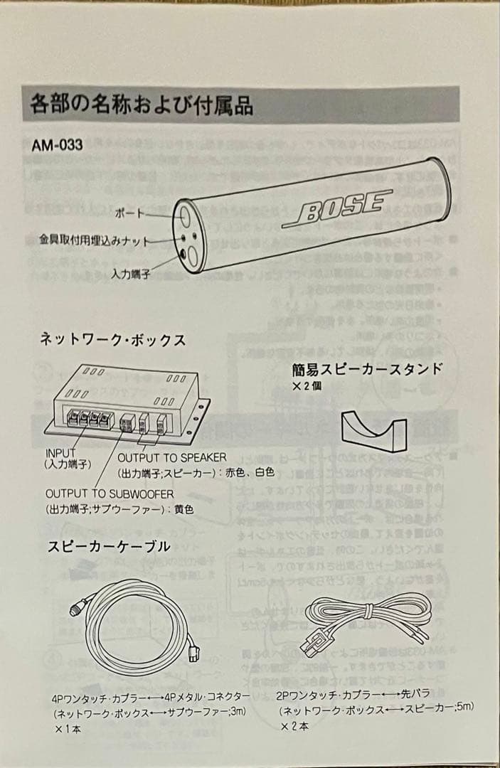 BOSE アクースティマスベースシステム　AM-033