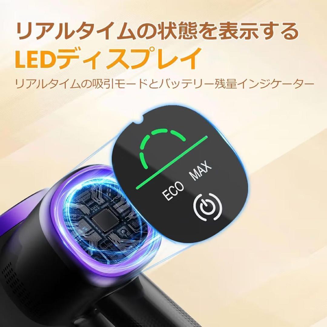 掃除機 コードレス 腰痛ゼロ折りたたみ式 LEDディスプレイ LEDグリーン 2