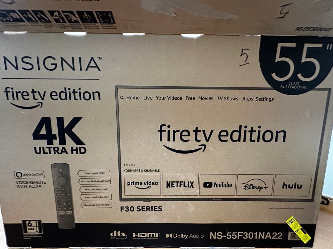 チューナレス スマートテレビ 4K対応 55インチ リモコン付