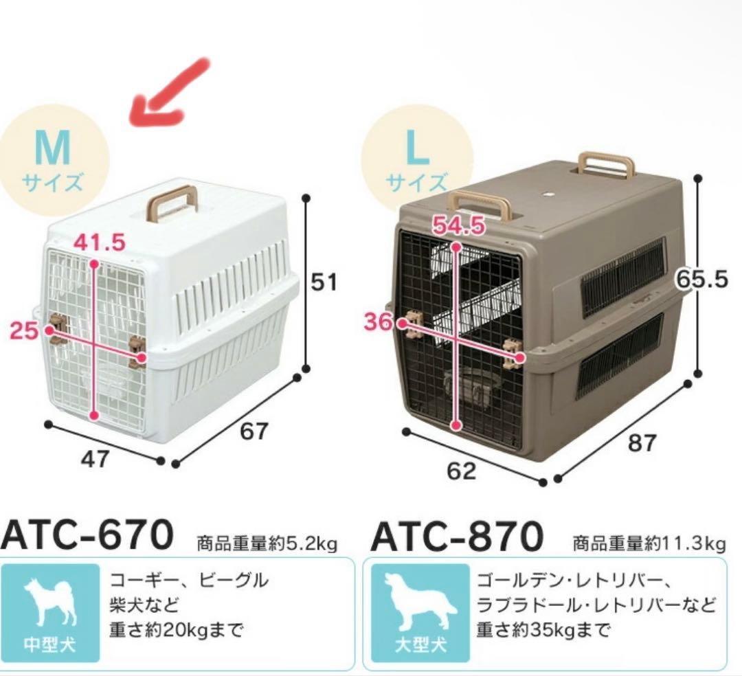 アイリスオーヤマ エアトラベルキャリーMサイズ ペットキャリー　クレート　中型犬