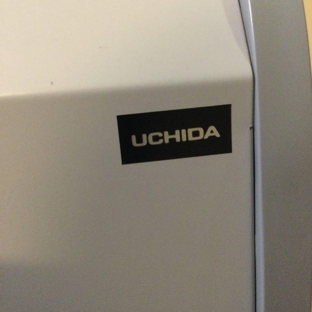 【美品】UCHIDA マガジンスタンド M型　キャスター付きラック グレー 5段
