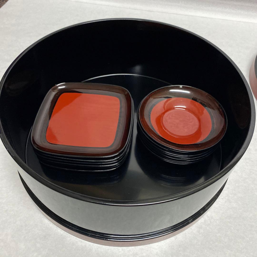 木製　茶櫃、銘々皿　茶托セット　未使用