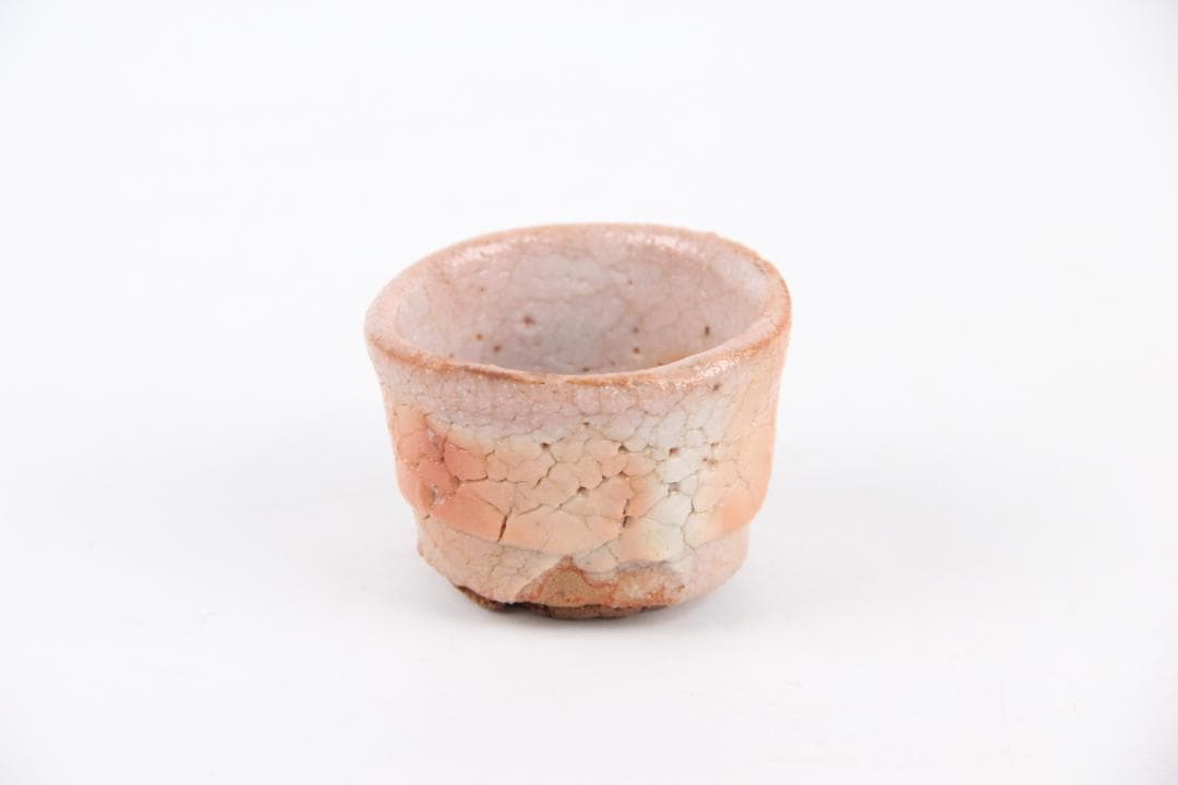 大萱窯　豊場惺也造　志野 盃 酒盃（共箱）　EU11-18