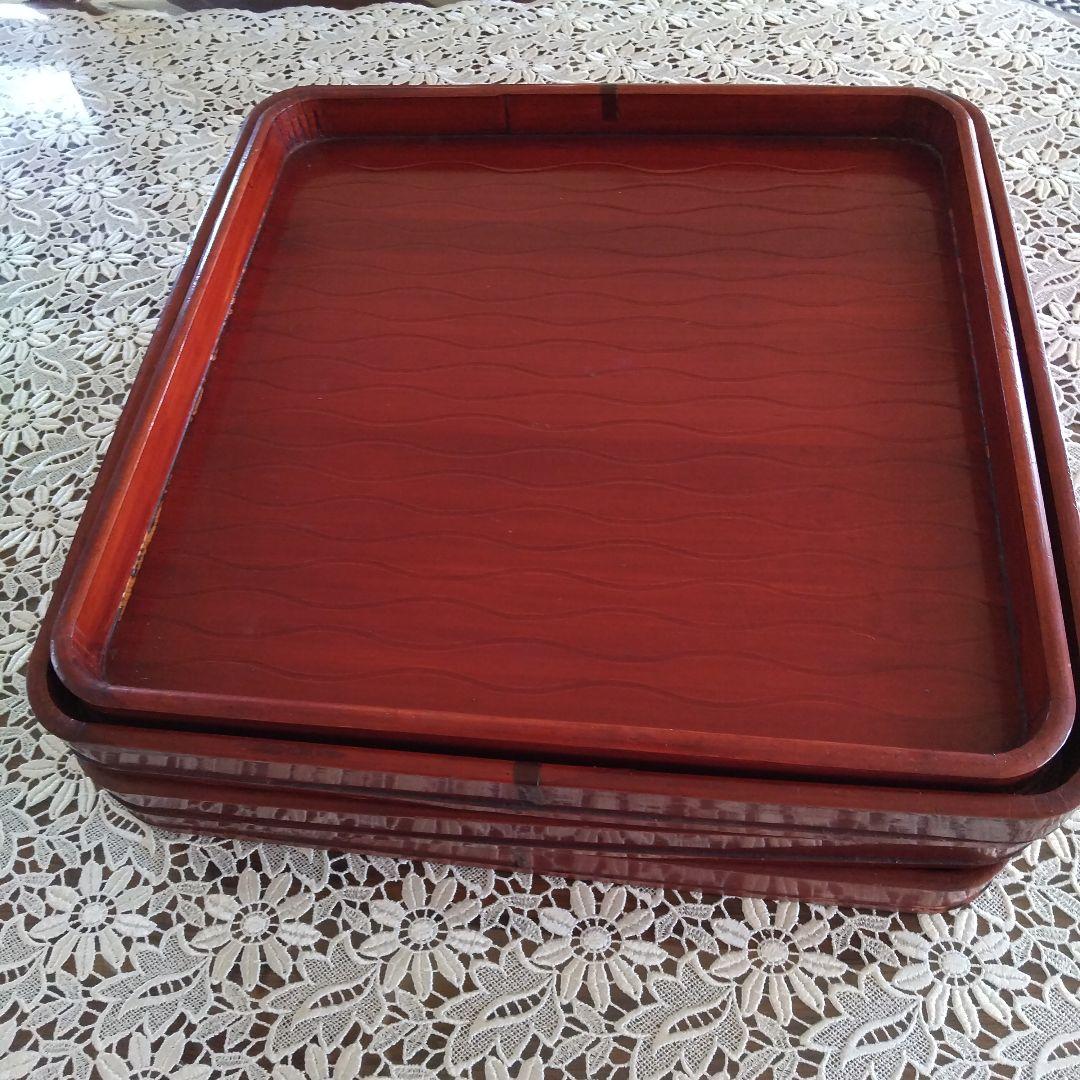 懐石盆 折敷 漆器 角盆 茶道具 卓上盆 アンティーク