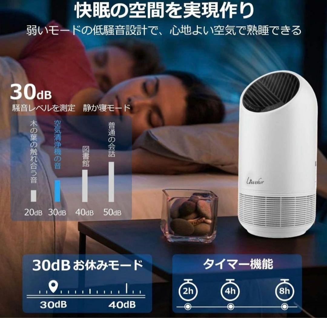 コンパクト 空気清浄機 小型 静音 卓上 ホワイト 15畳対応
