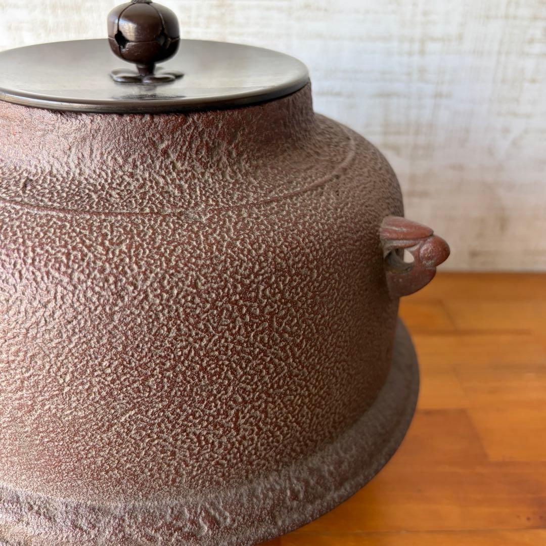 【蔵出し】真形羽付釜 人間国宝 釜師 高橋敬典作 茶釜 共箱あり 茶道具 古道具