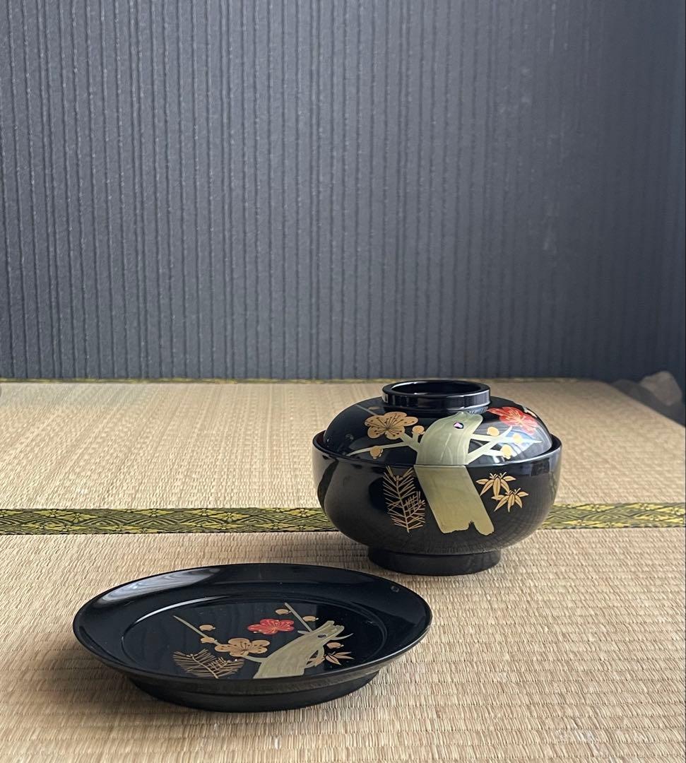 会津塗　お屠蘇　中型汁椀　菓子皿　箱あり
