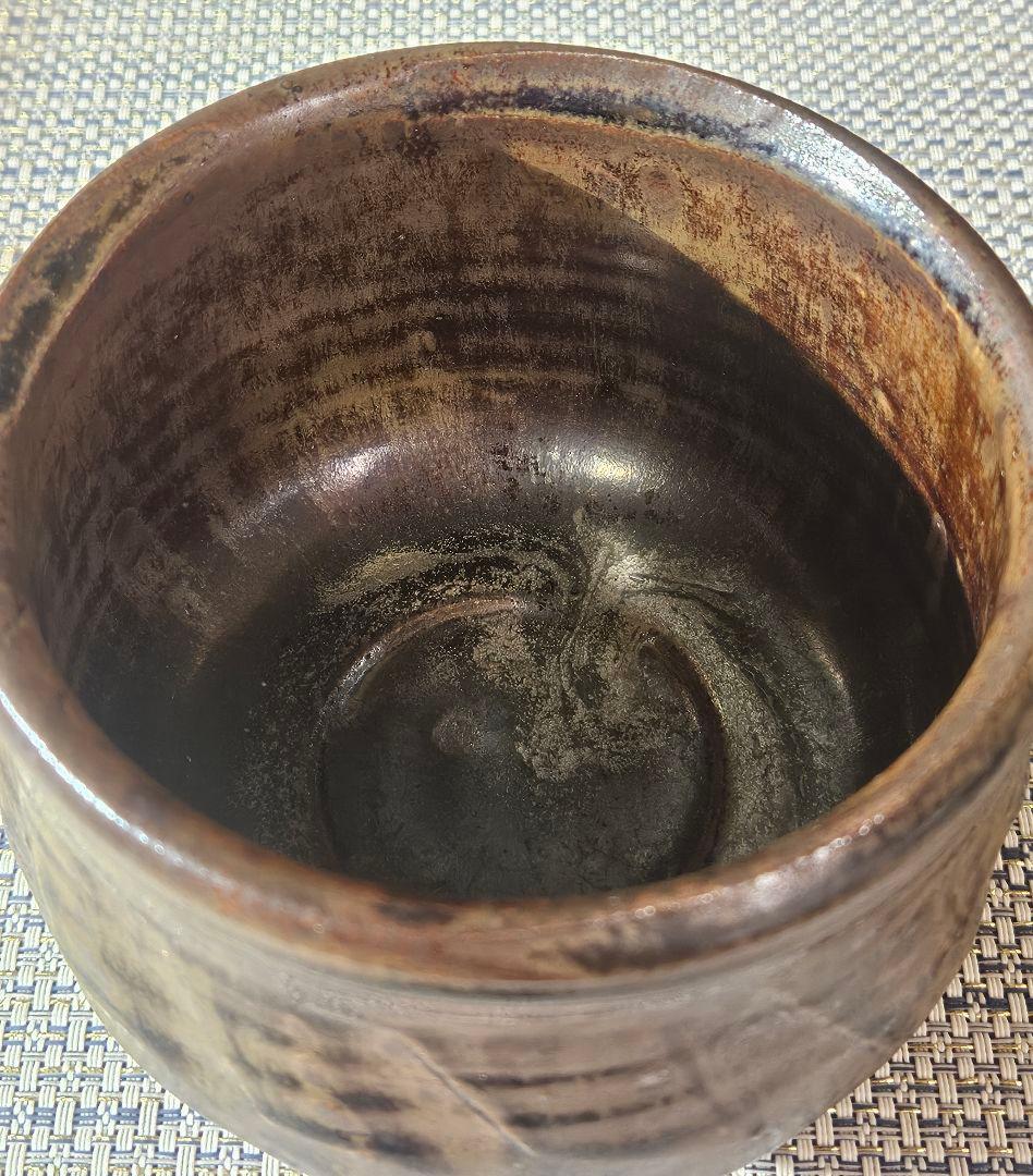 時代古作品❗　古瀬戸　褐釉飴釉　箆削り　茶碗　抹茶茶碗　茶道具　特注桐箱付属