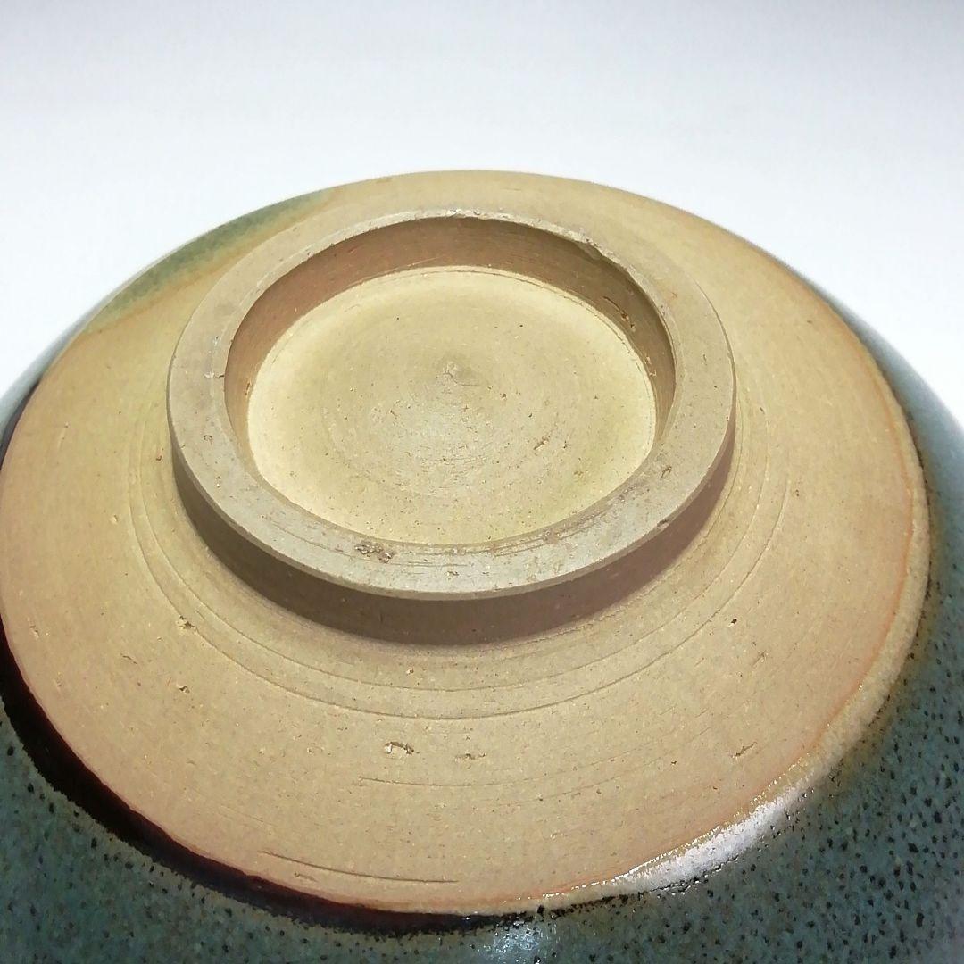 Ｓ５６７　茶碗　『鉄釉銅流し掛け』『高光一生作』　共箱　抹茶碗　茶道具