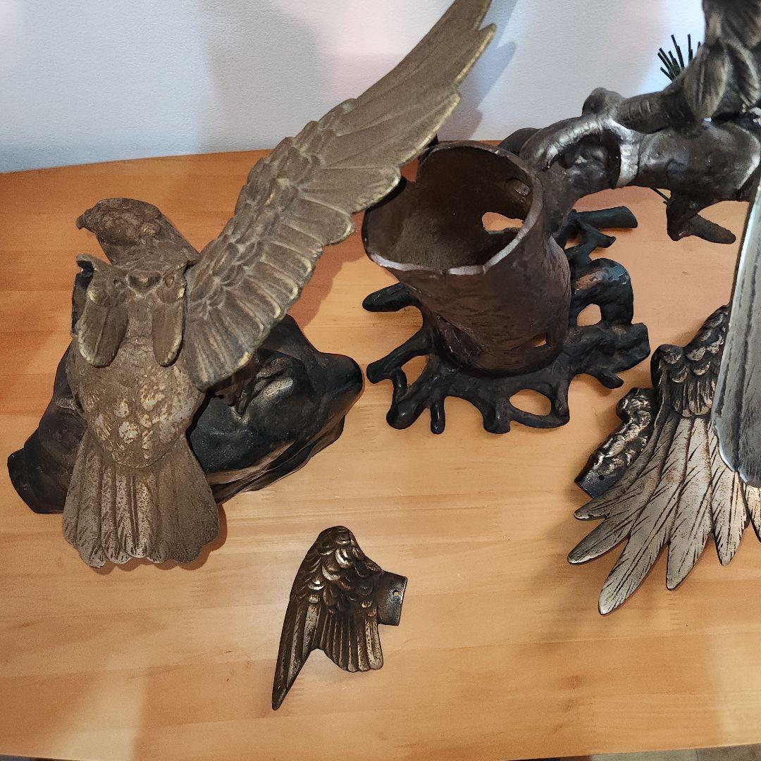【金属工芸品/金属製】鷹　鳥　置物　縁起物　インテリア